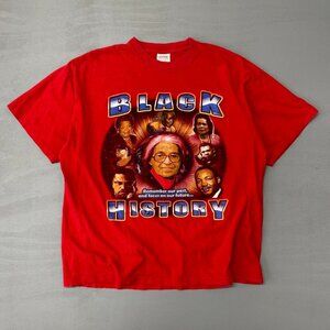 Vintage Black History Rap Tee Red 90s‎ Shirt XL